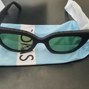 NEW Toms Sydney Matte Black Sunglasses with Fabric